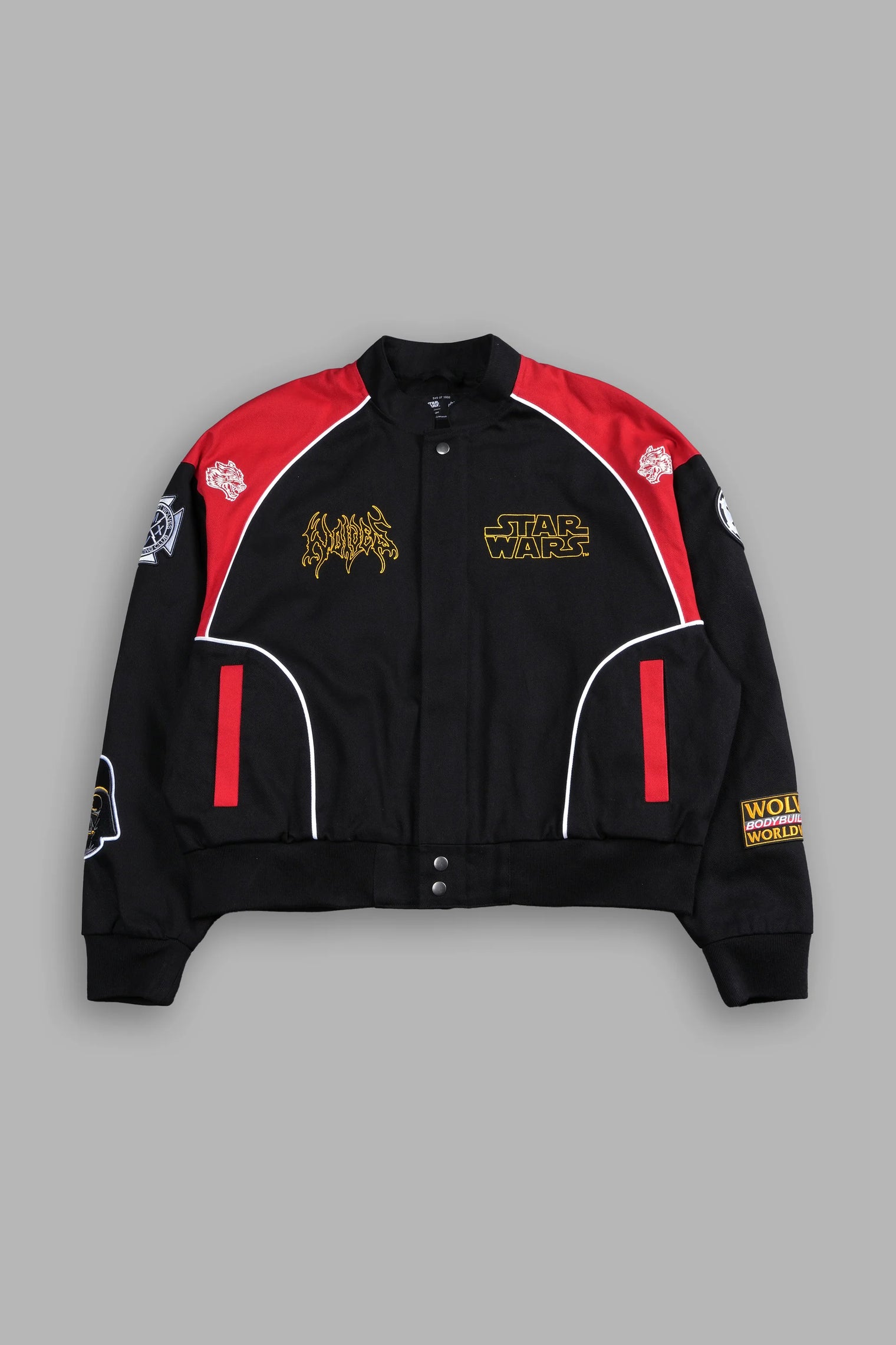 You Underestimate My Power Grit Road Racing Jacket in Black/Red