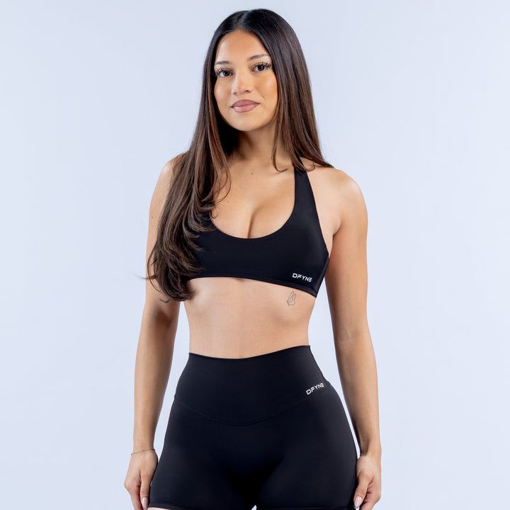 ansia backless halter sports bra