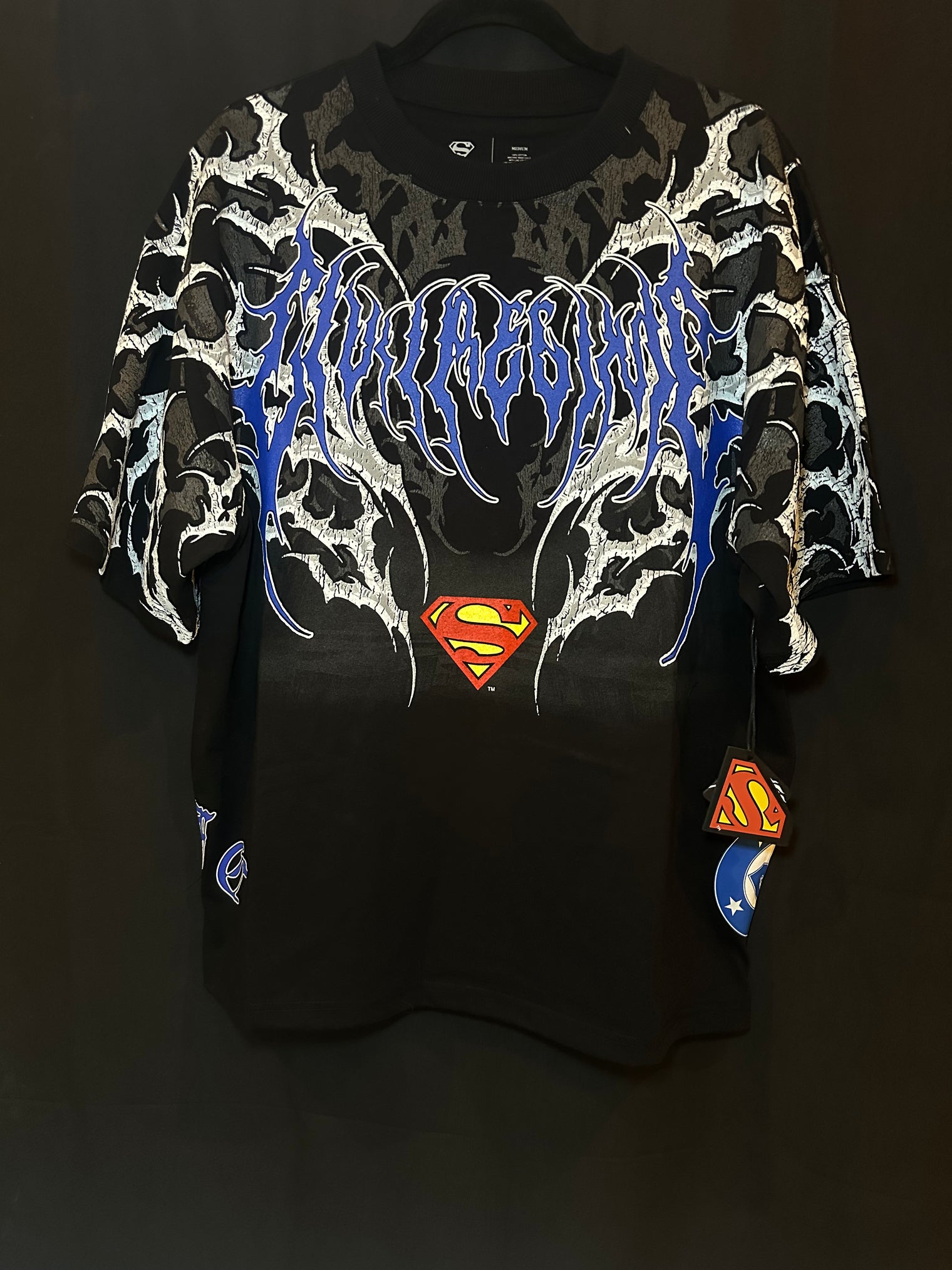 Dead Man Of Steel "Side By Side" 199X Oversized Tee in Black