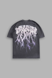 Thunder "Premium" Oversized Tee in Wolf Gray/Purple Lightning