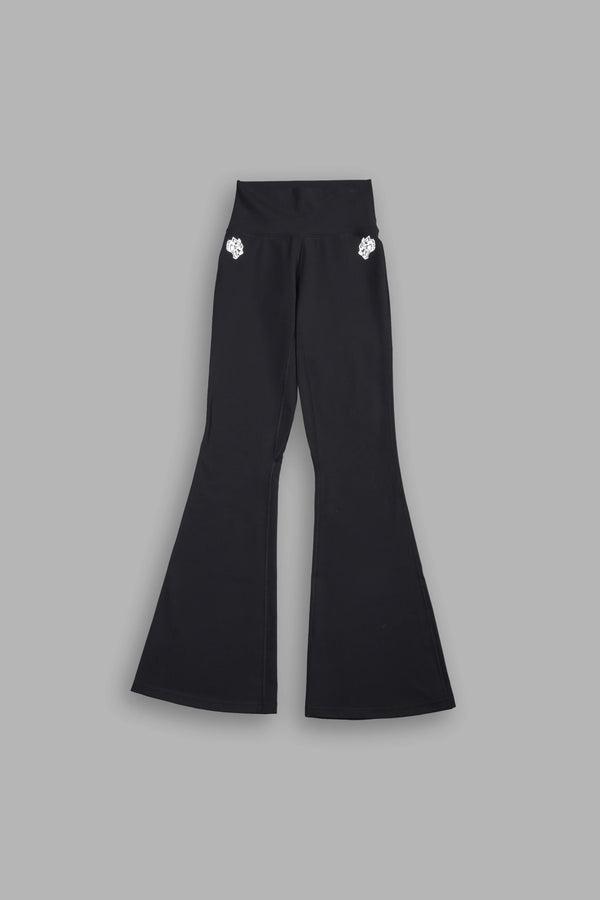 Dual Wolf "Georgia" Energy Flare Leggings in Black