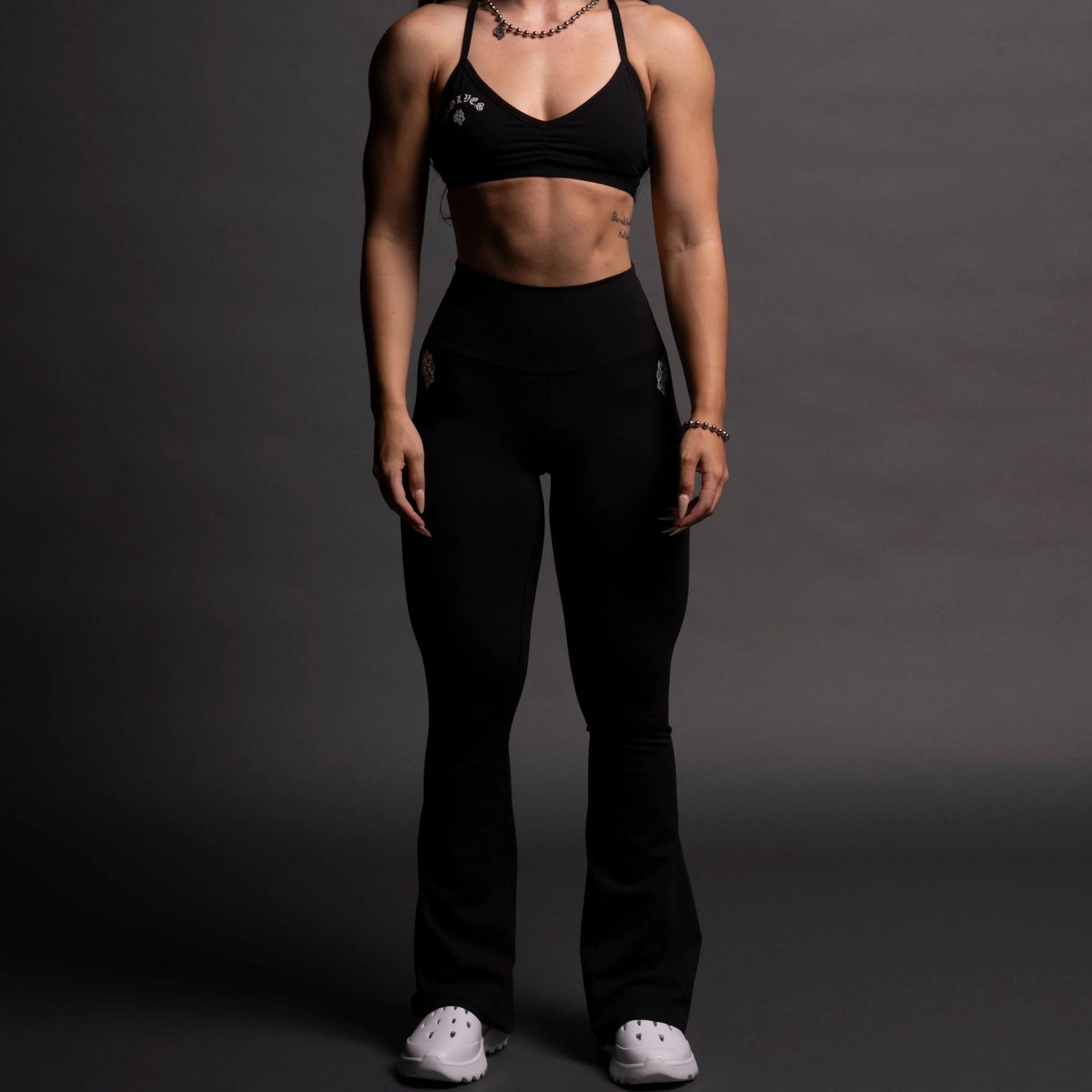 Dual Wolf "Georgia" Energy Flare Leggings in Black