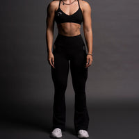 Dual Wolf "Georgia" Energy Flare Leggings in Black